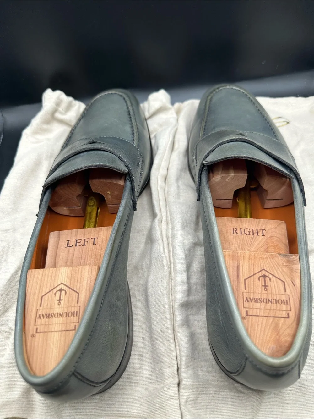 Santoni Penny Loafers Green Grey US11 UK10